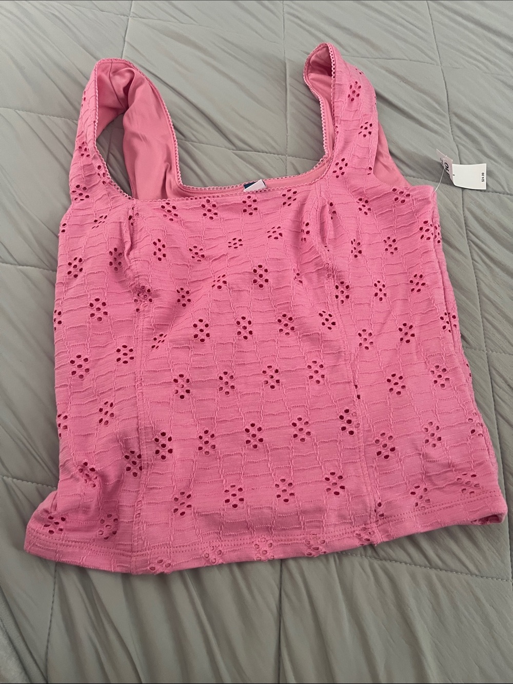 Old Navy Pink Eyelet Sleeveless Tank